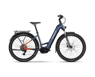 Elcykel hybrid Haibike Trekking 4 Low Blue/Orange/Silver Glossy