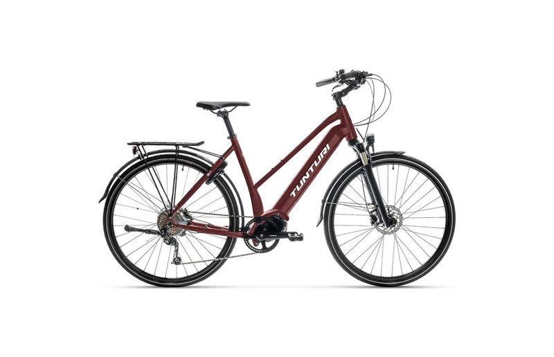 Elcykel hybrid Tunturi eLux Mid Maroon/White