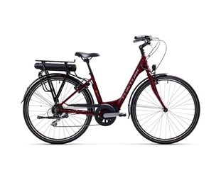 Elcykel Dame Tunturi ePower Maroon Red/Chrome/Orange