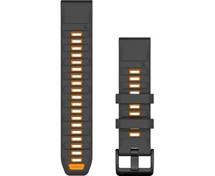 Ranneke Garmin QuickFit 22 Silikon Graphite/Spark Orange