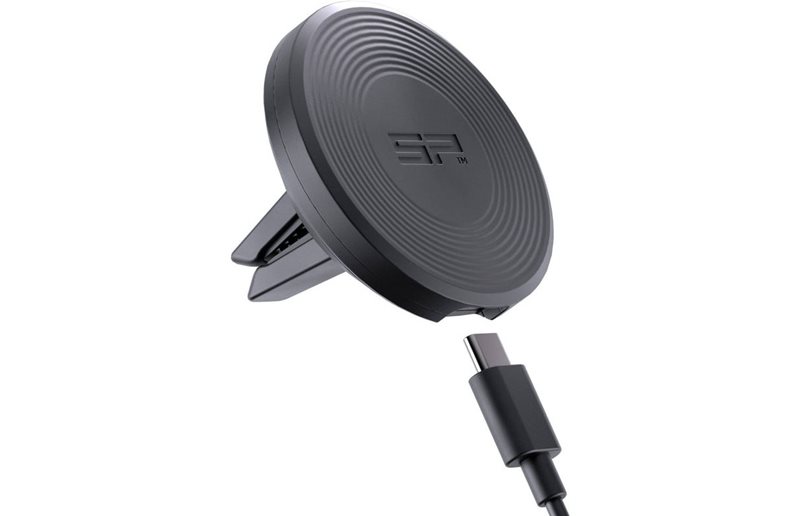 Support Vent Magnétique SPC+ Avec Chargeur - Pour Voiture - Fixation Sur Grille D'Aération - Compatible Coque SPC
