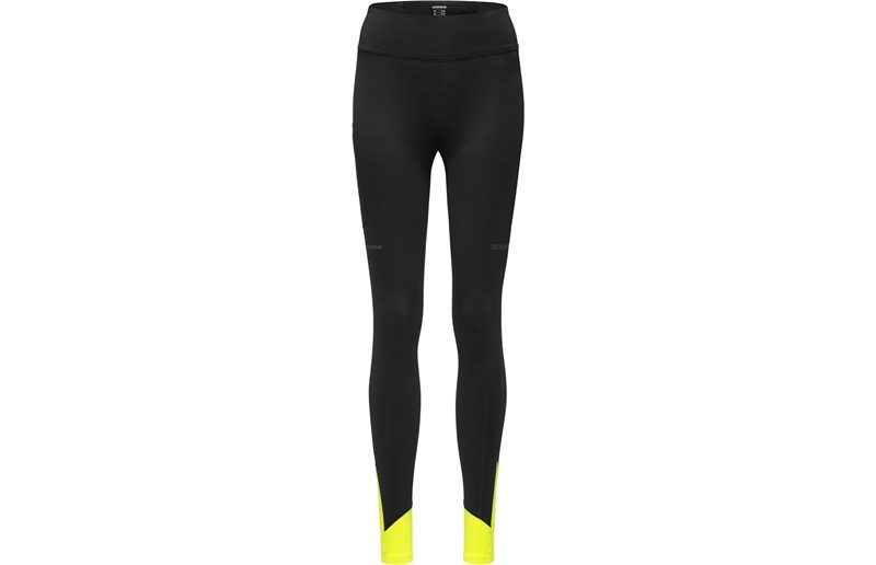 Löparbyxor GOREWEAR Concurve Thermo Tights Womens Black/Neon Yellow