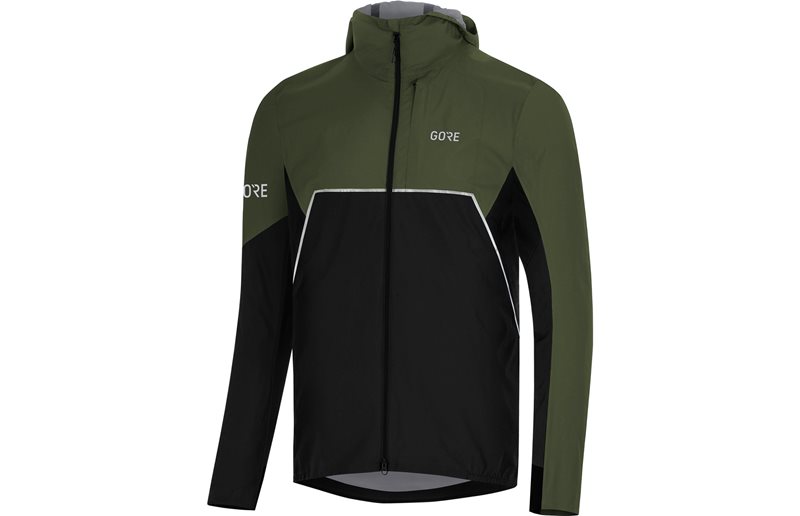 Löparjacka GOREWEAR R7 Partial GORE-TEX INFINIUMT Hooded Jacket Black/Utility Green