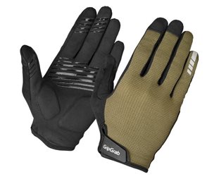 GripGrab EXPLR Vadderade Pitkäsormiset kesäpyöräilyhanskat Olive Green