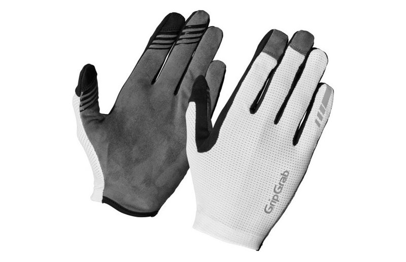 Sykkelhansker GripGrab PACR InsideGrip™ Full Finger Summer Gloves White