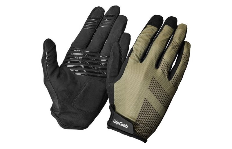 Cykelhandskar GripGrab RIDE Lite Full Finger Summer Olive Green