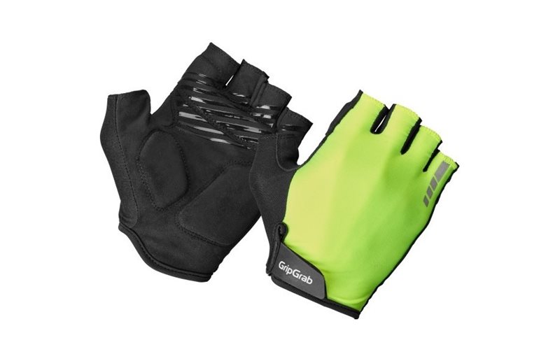 GripGrab RIDE Pehmustetut lyhytsormiset kesäpyöräilyhanskat Yellow Hi-Vis