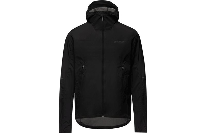 Pyöräilytakki GOREWEAR Fernflow Hooded Windbreaker Miehille Musta