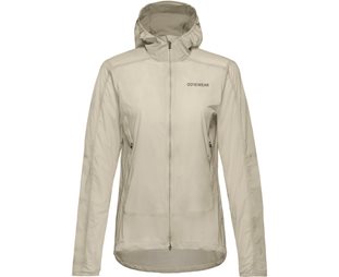 Pyöräilytakki GOREWEAR Fernflow Hooded Windbreaker Naisille Tech Beige
