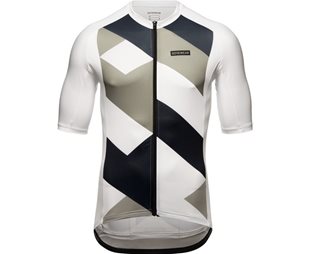 Pyöräilypaita GOREWEAR Spirit Signal Jersey Miehille Valkoinen/Lab Gray