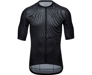 Pyöräilypaita GOREWEAR Spirit Moire Jersey Miehille Musta/Lab Graphite