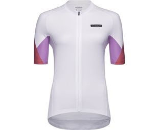 Pyöräilypaita GOREWEAR Spirit Triangles Jersey Naisille Valkoinen/Lab Red