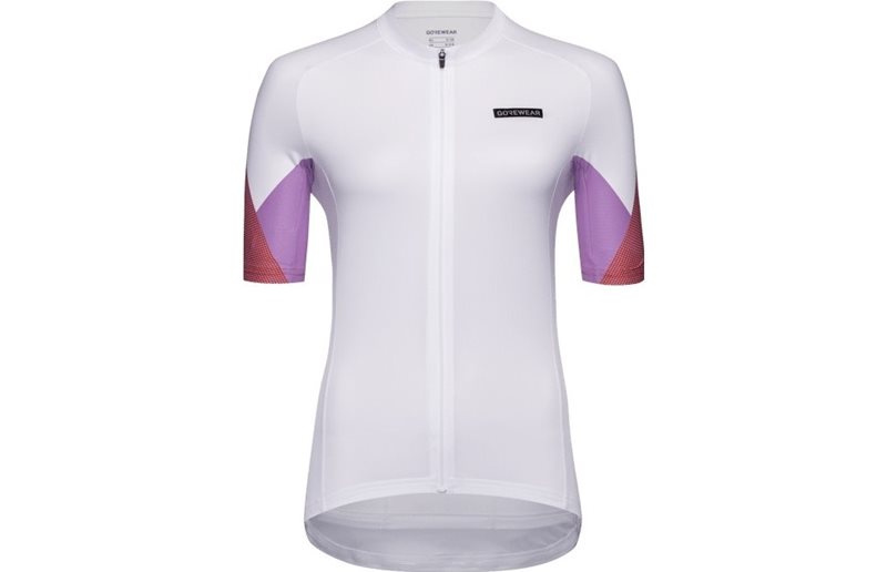 Pyöräilypaita GOREWEAR Spirit Triangles Jersey Naisille Valkoinen/Lab Red