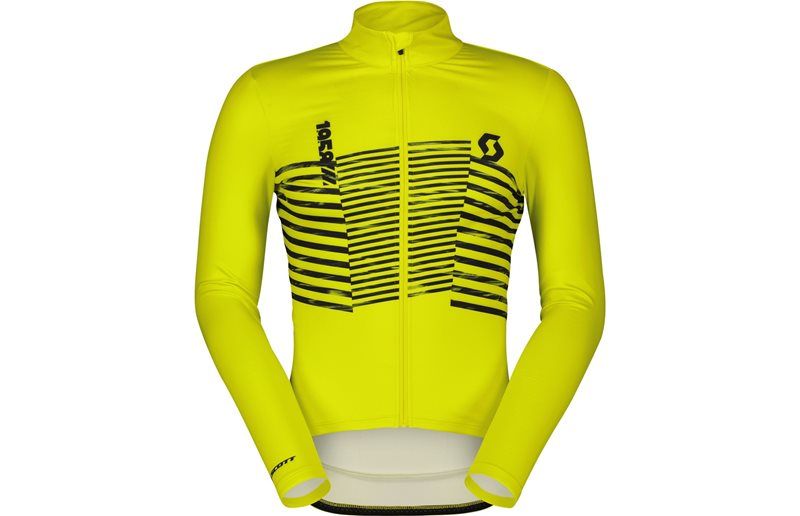 Cykeltröja Herr Scott RC Team Warm Graphics LS Sulphur Yellow