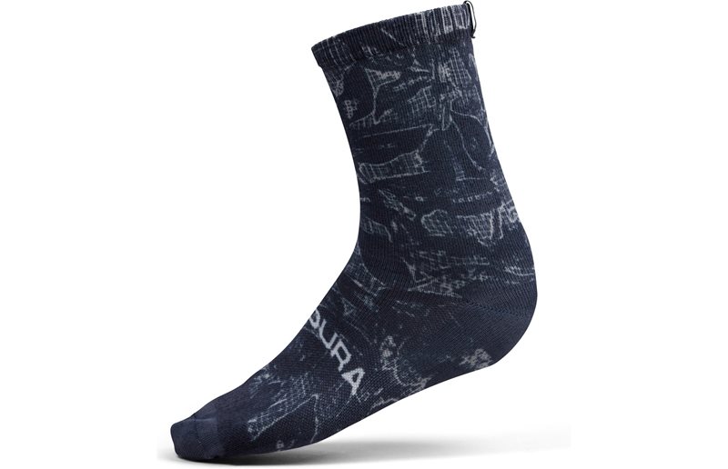 Pyöräilysukat Endura Grid Floral Ltd Print Sock Black