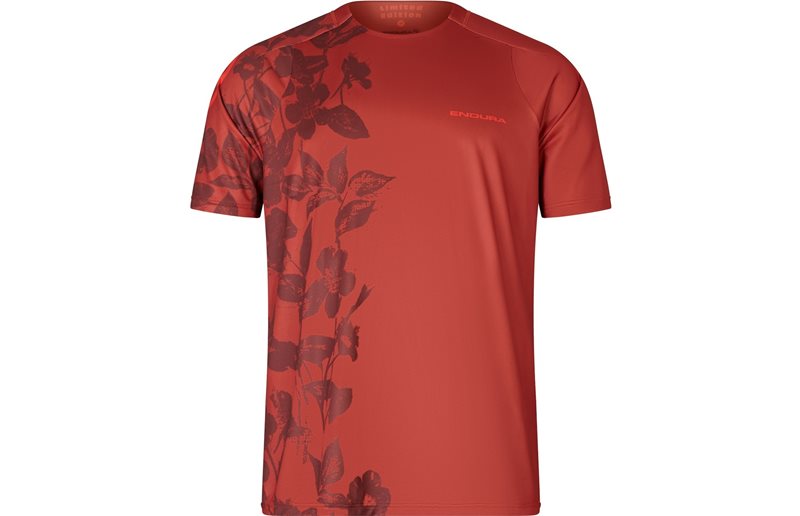 Cykeltröja Endura Botanic Ltd Printed S/S Tee Brick Red