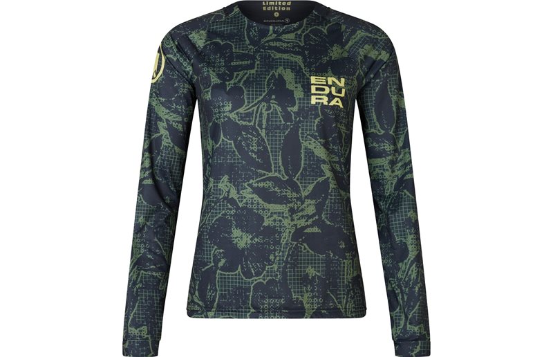 Pyöräilypaita Endura Floral Naisten Ltd Printed L/S Tee Black