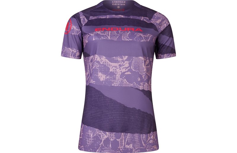 Pyöräilypaita Endura Patchwork Naisten Ltd Printed S/S Tee Bramble