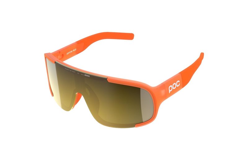 Pyöräilylasit POC Aspire Mid Fluo. Orange Translucent/Clarity Road/Partly Sunny Gold