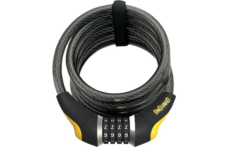 Vajerlås ONGUARD Coil Cable Lock Doberman Combo 185x12mm
