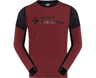 Cykeltrøje Sweet Protection Jersey Hunter Merino Hybrid LS M Dark Red