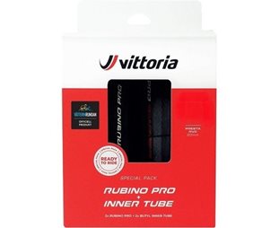 Däckpaket Vittoria Vätternrundan Rubino Pro G2.0 2-st Däck+Slang Black 28-622