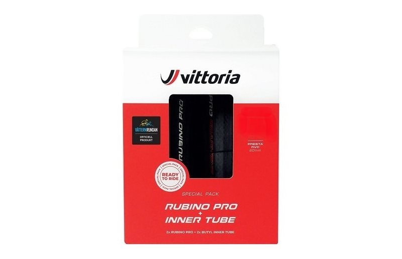 Dækpakke Vittoria Vätternrundan Rubino Pro G2.0 2-st Däck+Slang Black 28-622