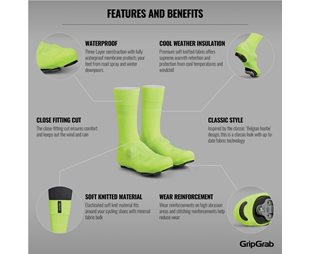 Gripgrab Skoöverdrag Flandrien Waterproof Knitted Yellow Hi-Vis