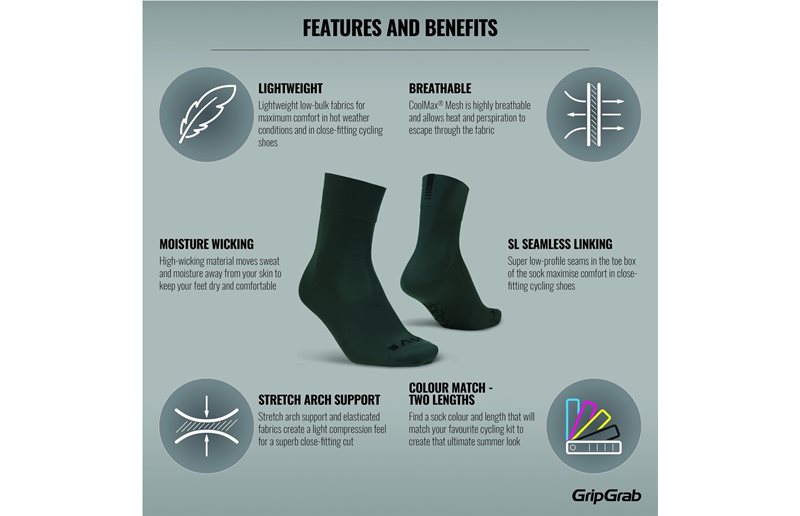 Gripgrab Sykkelstrømper Lightweight Sl Green