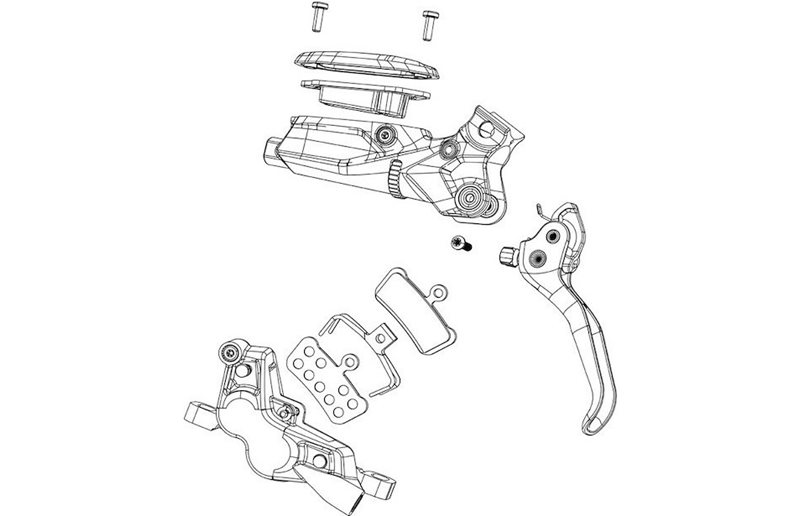 Bromsok SRAM Rival AXS E1 Disc Brake Caliper Assembly