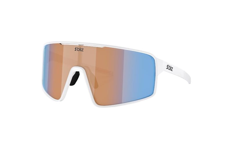 Cykelglasögon Bliz P001 XL Matte White-Coral/Orange Mirror Blue