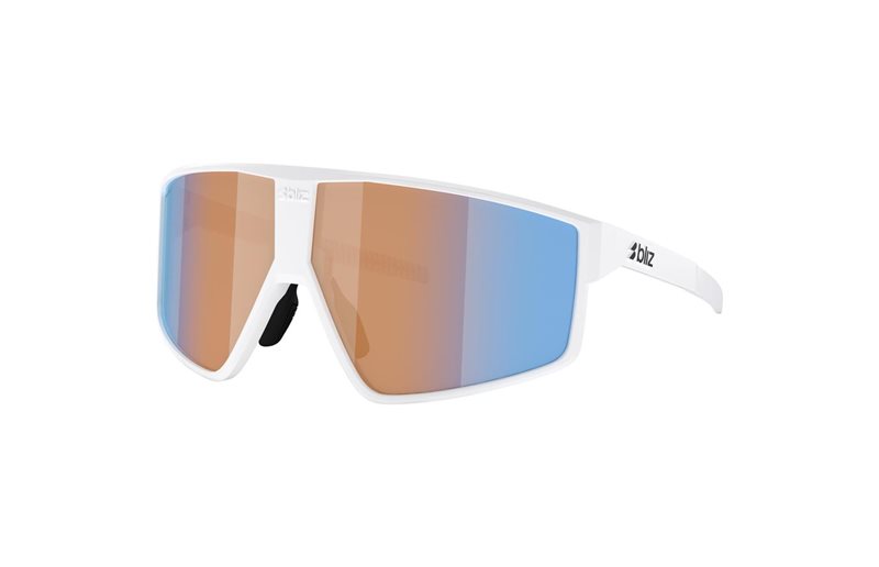 Cykelbriller Bliz P002S Matte White-Coral/Orange Mirror Blue