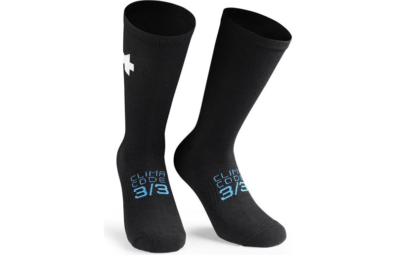 Cykelstrumpor Assos Winter Socks P1 Black Series