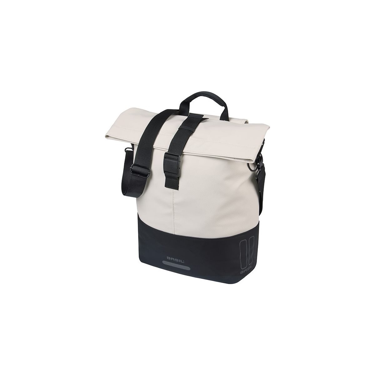 Basil City Shopper MIK Pannier 16L - Sacoche Vélo Noire Imperméable Avec Système MIK