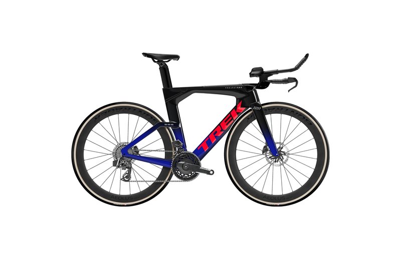Triathloncykel Trek Speed Concept SLR 7 AXS Black/Hex Blue Fade