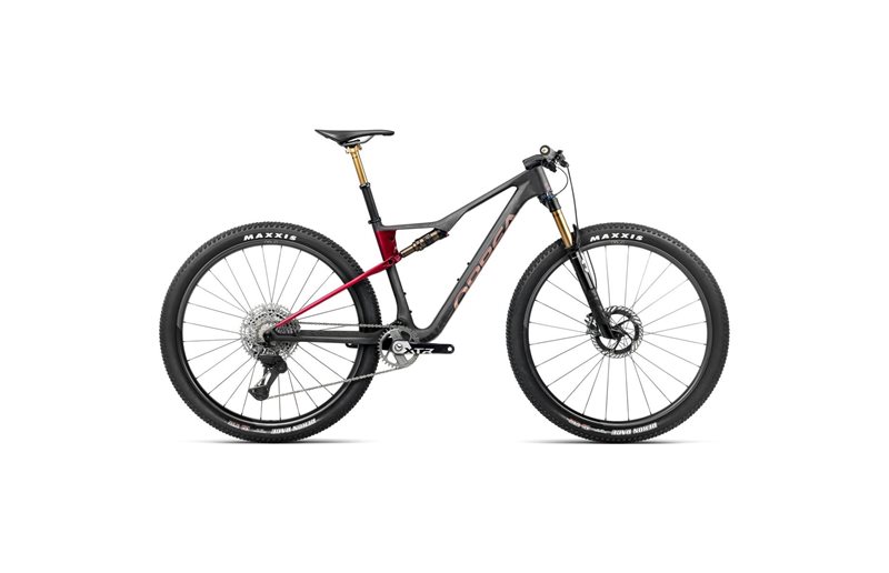 Fulldempet MTB Orbea Oiz M-Team Factory XTR Di2 Diamond Carbon View/Cherry Red