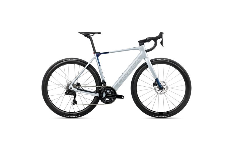 Elcykel Racer Orbea Gain M10i 353Wh Dura-Ace Di2 Halo Silver/Blue Carbon View