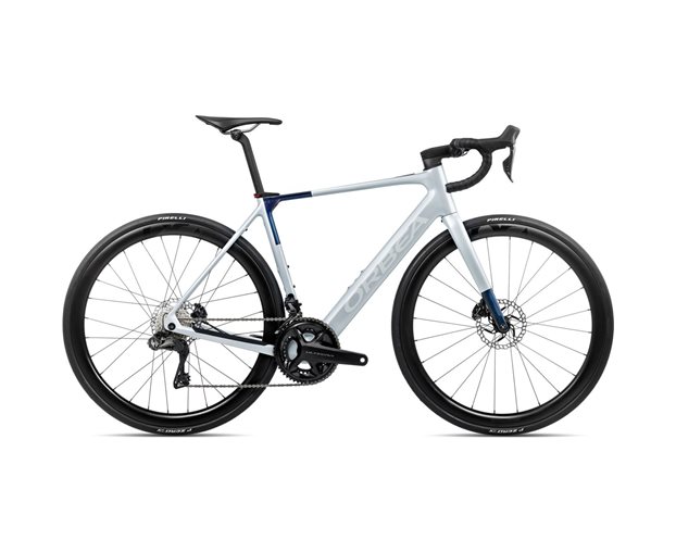 Elcykel Racer Orbea Gain M20i 353Wh Ultegra Di2 Halo Silver/Blue Carbon View