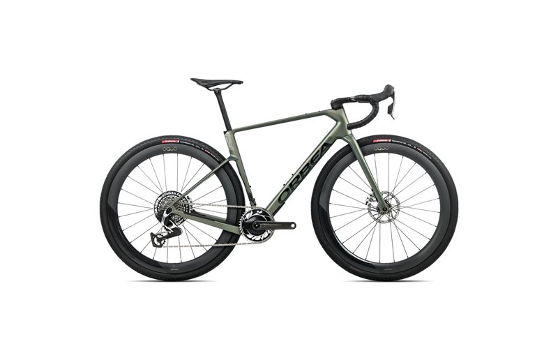 Gravelbike Orbea Terra Race M11eLTD 1X Red AXS Spaceship Green