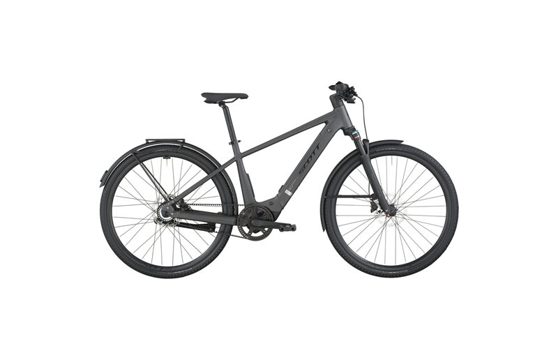 Hybridcykel el Scott Passage 10 Belt Midnight Grey