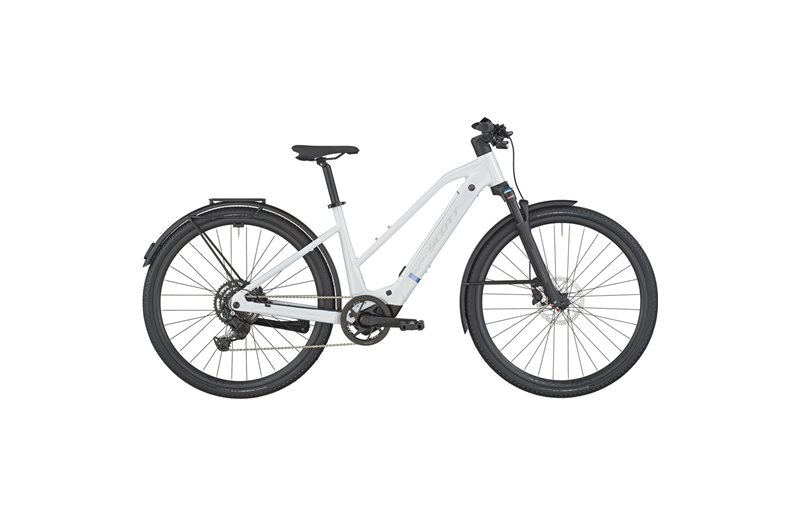 Hybridcykel el Scott Passage 20 Slope Bianco White