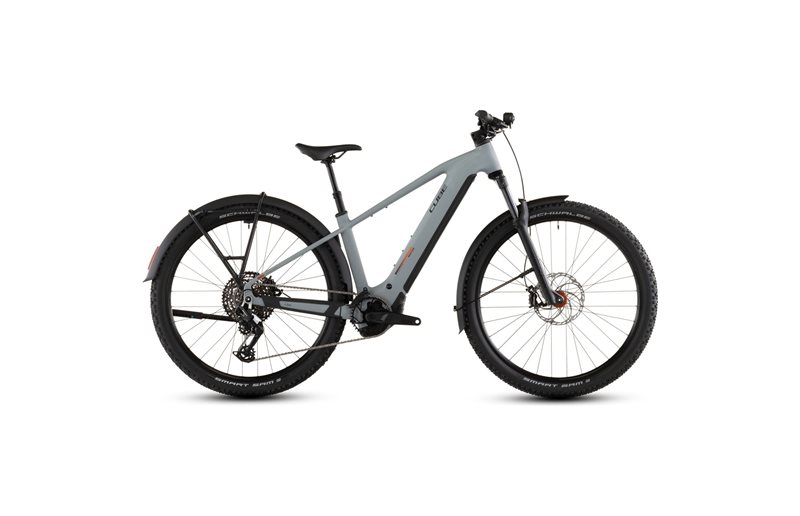El MTB Cube Reaction Hybrid Race 800 FE Vulcan/Orange