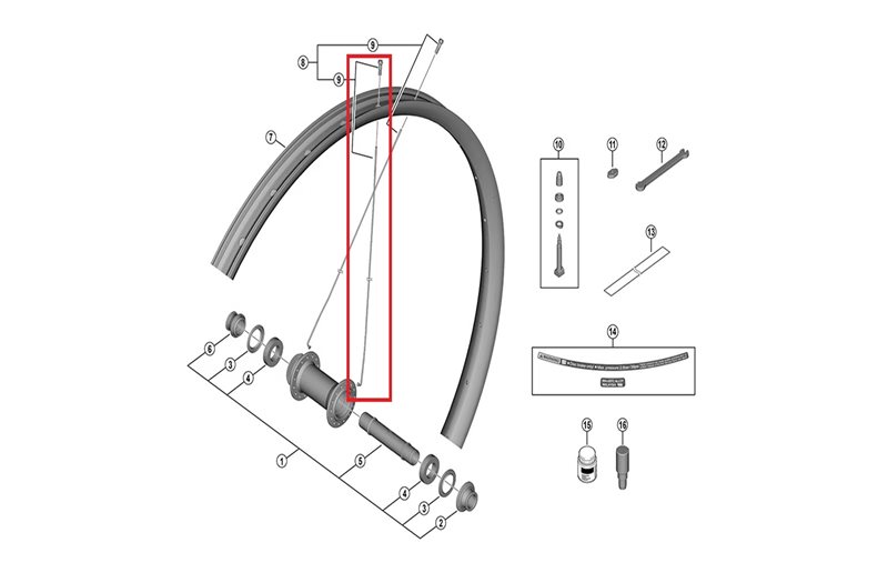 Pinna ja nippa Shimano Deore XT WH-M8200 J-bend Kappale