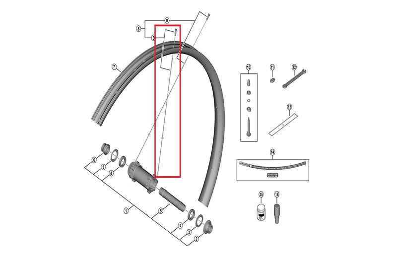 Eker & nippel Shimano XTR WH-M9200 Straightpull Styck