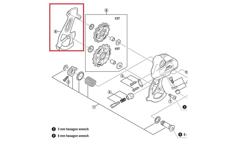 Sisäkehikko Shimano Altus Inner Plate RD-M310