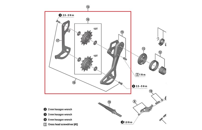 Häkki Shimano XTR Cage GS Type RD-M9250