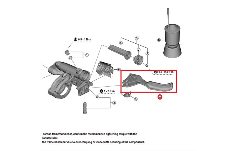 Jarrukahva Shimano Deore XT BL-M8200