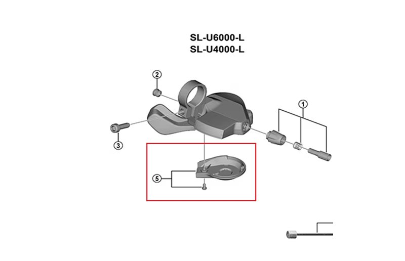 Shimano Cues vasen vivun kansi & ruuvi SL-U6000