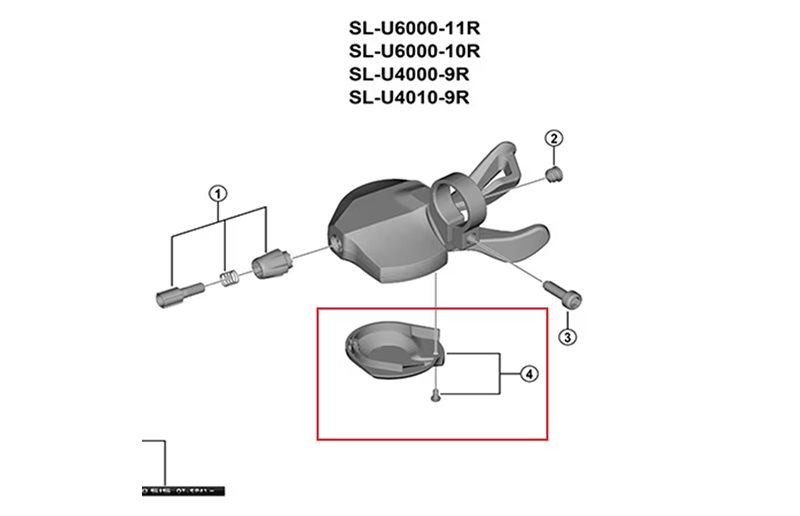 Shimano Cues oikea päävivun kansi & ruuvi SL-U4010-9R