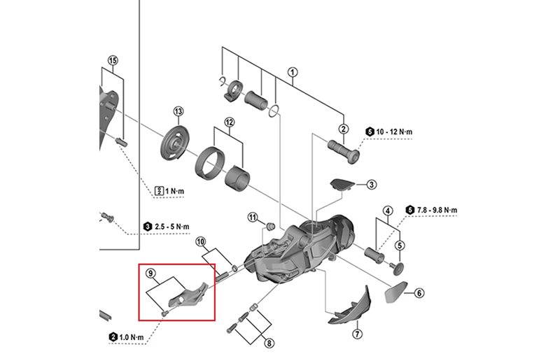 Shimano XTR Cable Cover & Fixing Screw RD-M9250